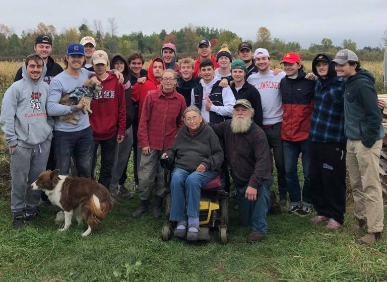 Beta brothers at St. Lawrence lend a hand on the farm