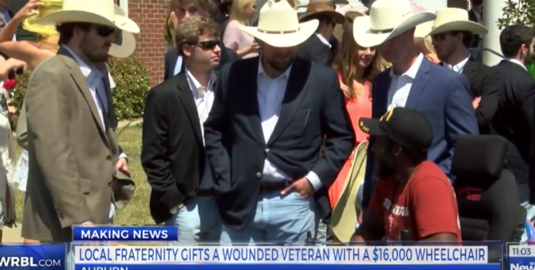 Fraternity donates $16,000 wheelchair to veteran
