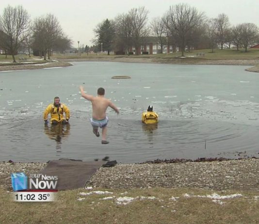 Delta Sigma Phi jumps into frozen pond