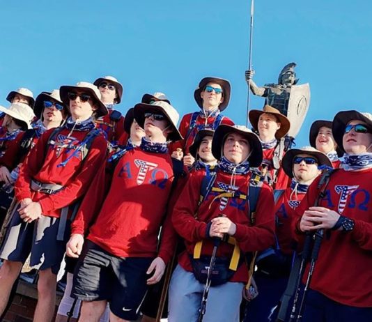 Fraternity walks 128.3 miles for wounded warriors