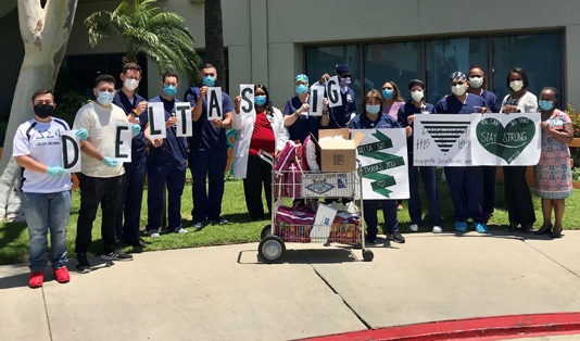 Donating meals to hospital workers