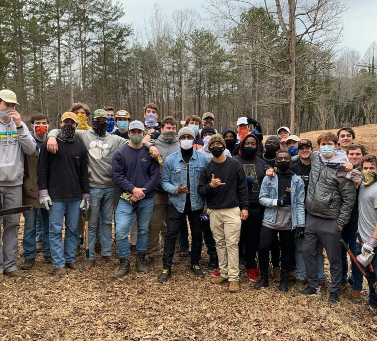 Joining together to help clean up historic church