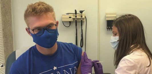 IFC President first to receive on-campus vaccination