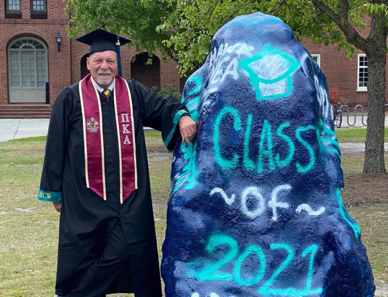 67-year-old grad lives up to his promise