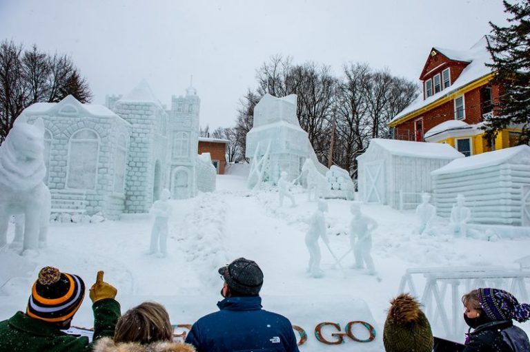 See the incredible snow statues of Michigan Tech’s 100th Winter Carnival