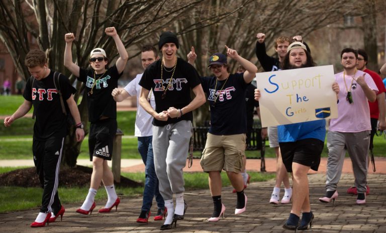 Cal U men ‘walk a mile in her shoes’ during sexual assault awareness event