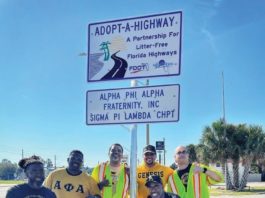 Sigma Pi Lambda chapter adopts portion of U.S. 17 in Orange Park