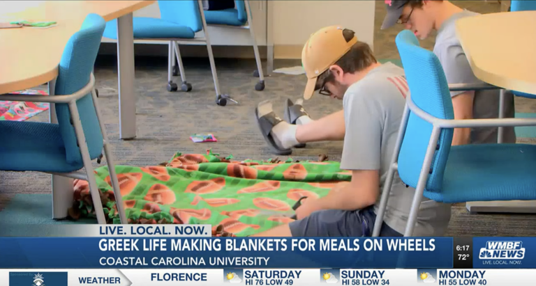 CCU students making, donating blankets to nonprofit organization