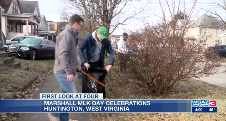 Marshall University students hold community cleanup to celebrate Dr. Martin Luther King Jr. Day of Service