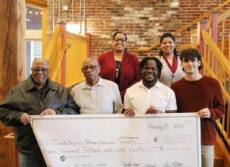 Melinda Weathers, Centre's director of diversity and inclusion; front row: Charles Gray, VP of DBCAAHS, Michael Hughes, president of DBCAAHS, Glahens Paul, Black Student Organization president, Conley Combs, interfraternal council. Photo by Lance Gaither.