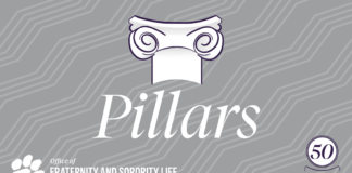 Clemson 50th Anniversary Pillars Logo