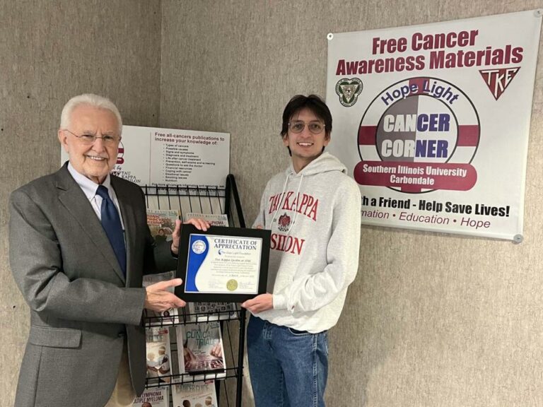 SIU Fraternity Tau Kappa Epsilon receives recognition for promoting cancer awareness