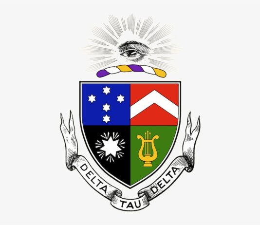 Delta Tau Delta crest.