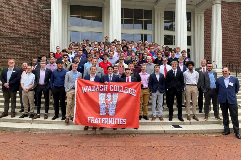 A group photo of the attendees of the 2023 Wabash Fraternity Day.