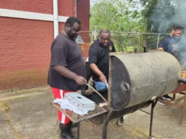 Alphas grilling at community recovery day.
