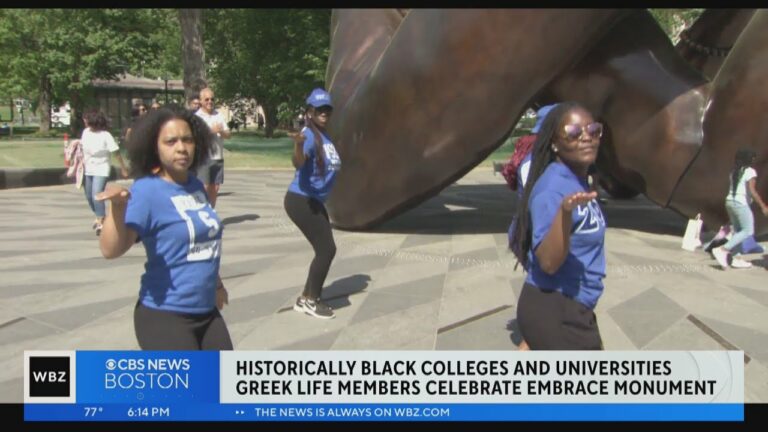 Historically Black Greek sororities and fraternities celebrate the Kings’ legacy at the Embrace monument