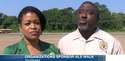 Alpha Kappa Alpha and Alpha Phi Alpha members discuss ALS fundraiser.