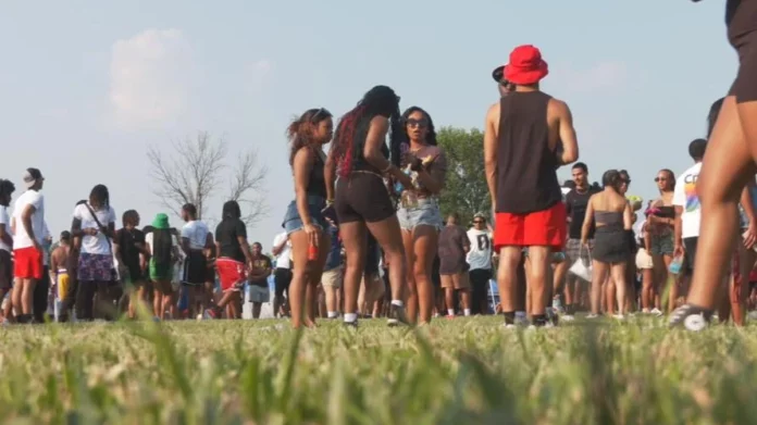Over 300 fraternity and sorority members came out for the third annual Louisville Greek Picnic on June 24, 2023. (WDRB photo)