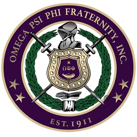 Omega Psi Phi crest logo.