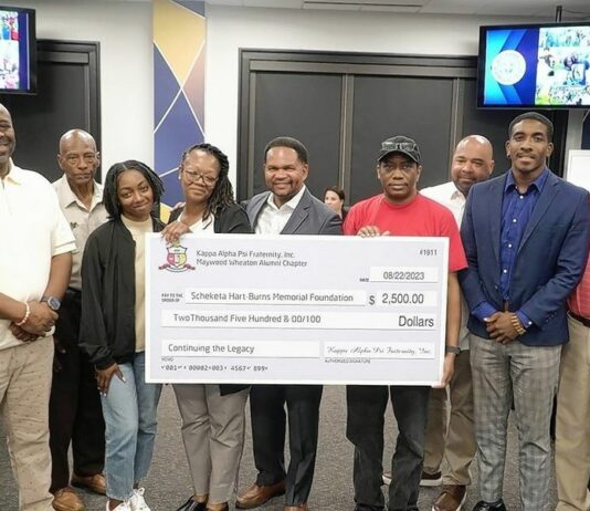 Foundation established to honor late Aurora Alderwoman; fraternity makes first donation of $2,500