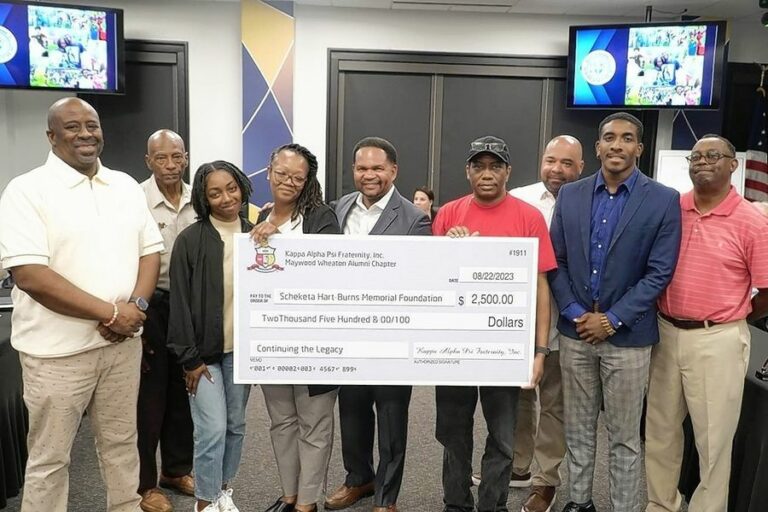 Foundation established to honor late Aurora Alderwoman; fraternity makes first donation of $2,500