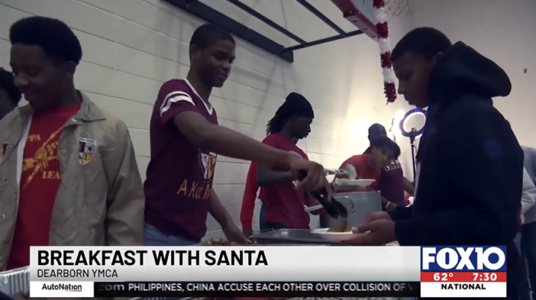 Kappa Alpha Psi holds Breakfast with Santa at Dearborn YMCA