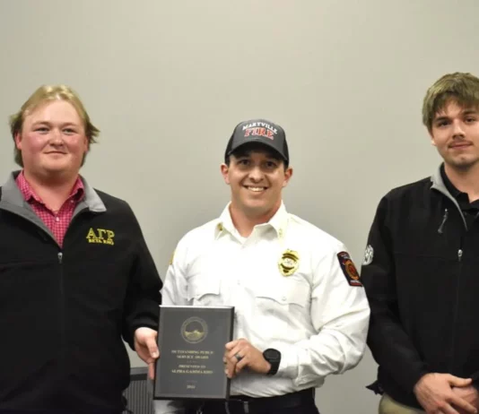 Local fraternity awarded city service award