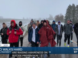 ‘We don’t want them to feel alone’: GVSU fraternity walking 160 miles for suicide prevention