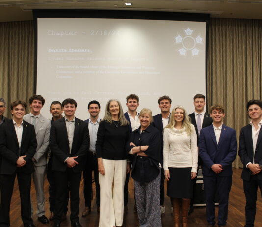 Arizona Board Regent Treasurer Lyndell Manson addresses Sigma Nu fraternity in inspiring event