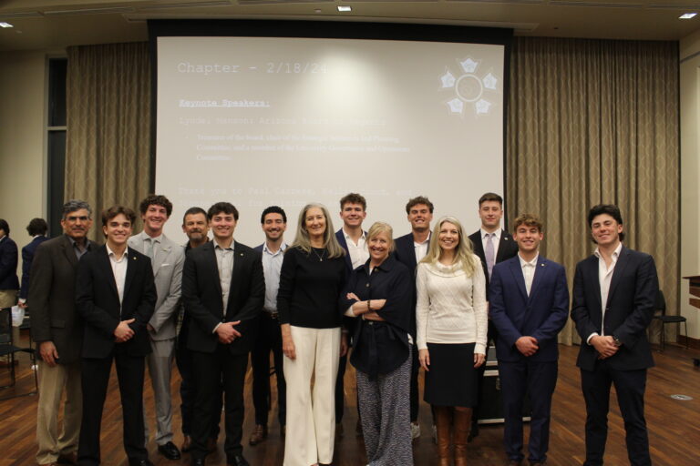 Arizona Board Regent Treasurer Lyndell Manson addresses Sigma Nu fraternity in inspiring event