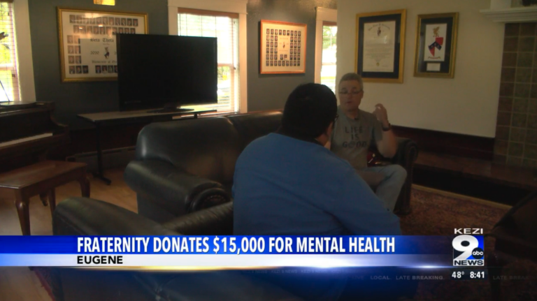 Fraternity donates thousands to local mental health organization