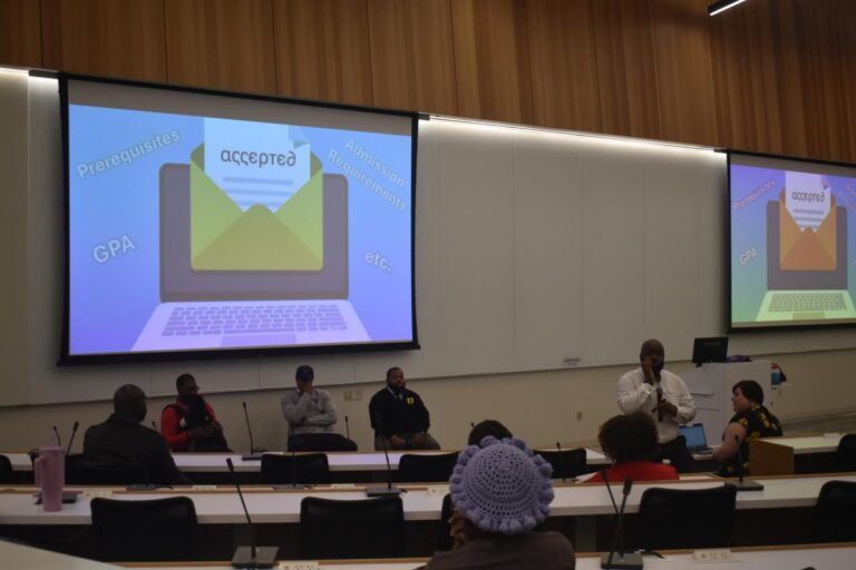 Students learn about greek life at transfer event