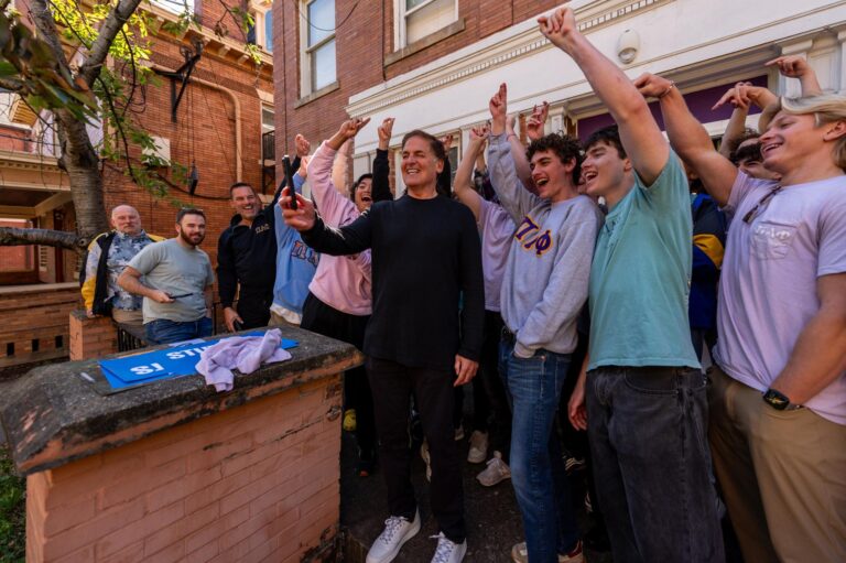 Photos: Mark Cuban visits the Pi Lambda Phi house