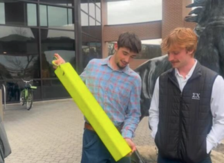 Boise State’s Fraternity goes fishing for goal posts