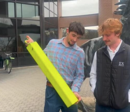 Boise State’s Fraternity goes fishing for goal posts