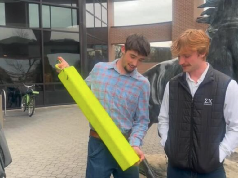 Boise State’s Fraternity goes fishing for goal posts