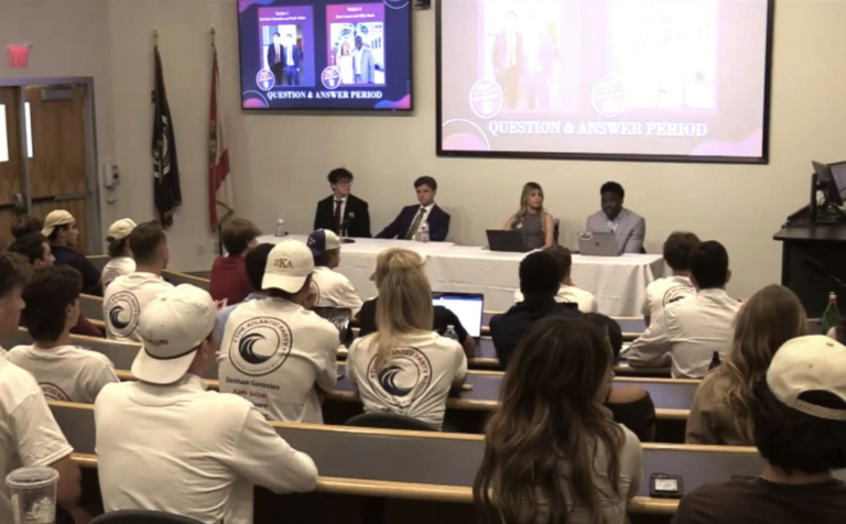 Frats face-off: SG holds debate for student body president candidates
