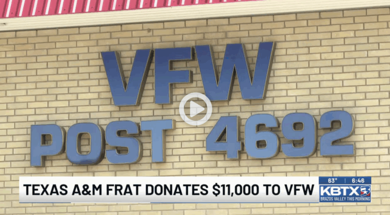 Texas A&M fraternity donates $11,000 to Bryan VFW Post